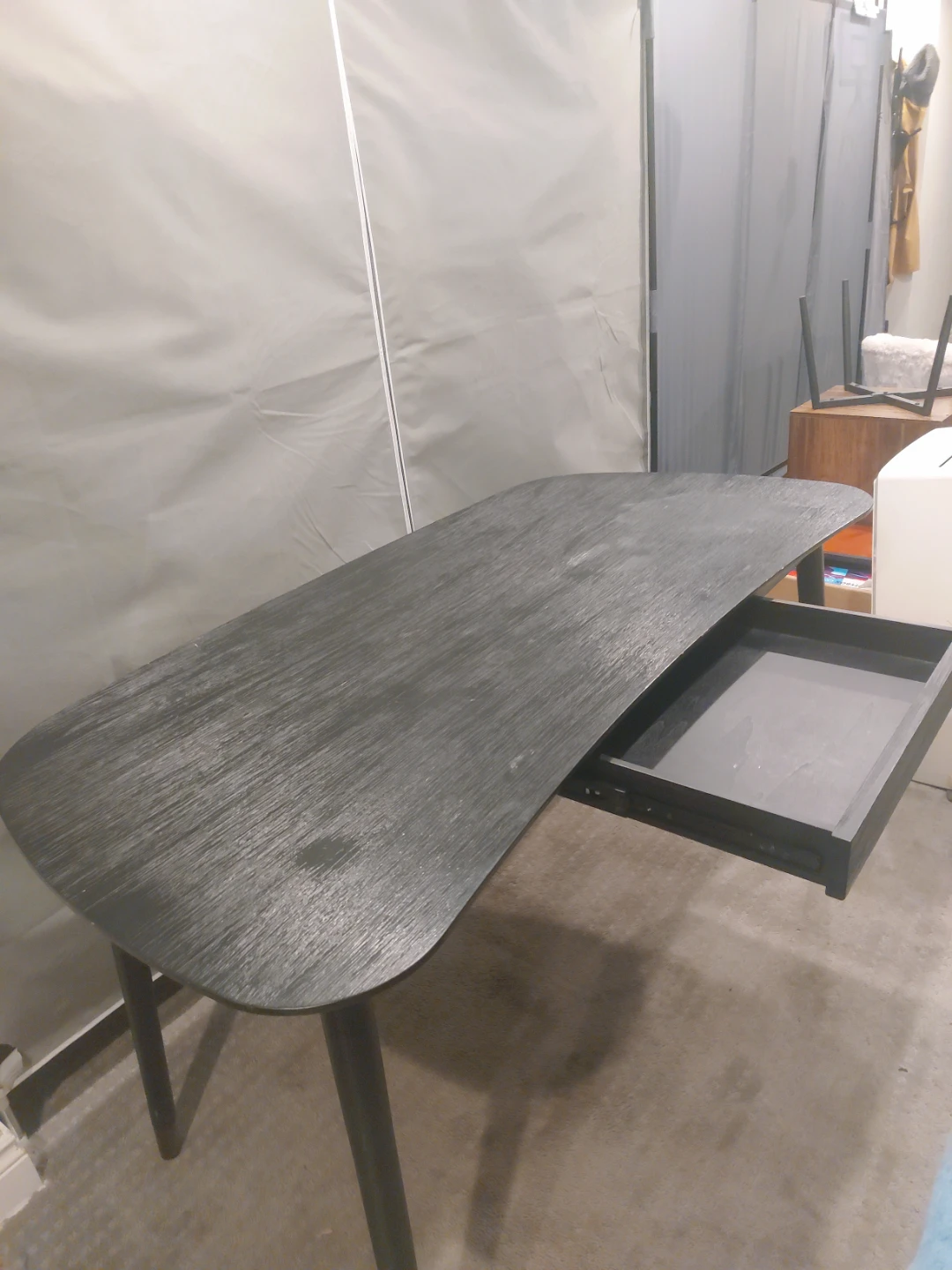 Dark Wood Writing Desk with Drawer - photo 2