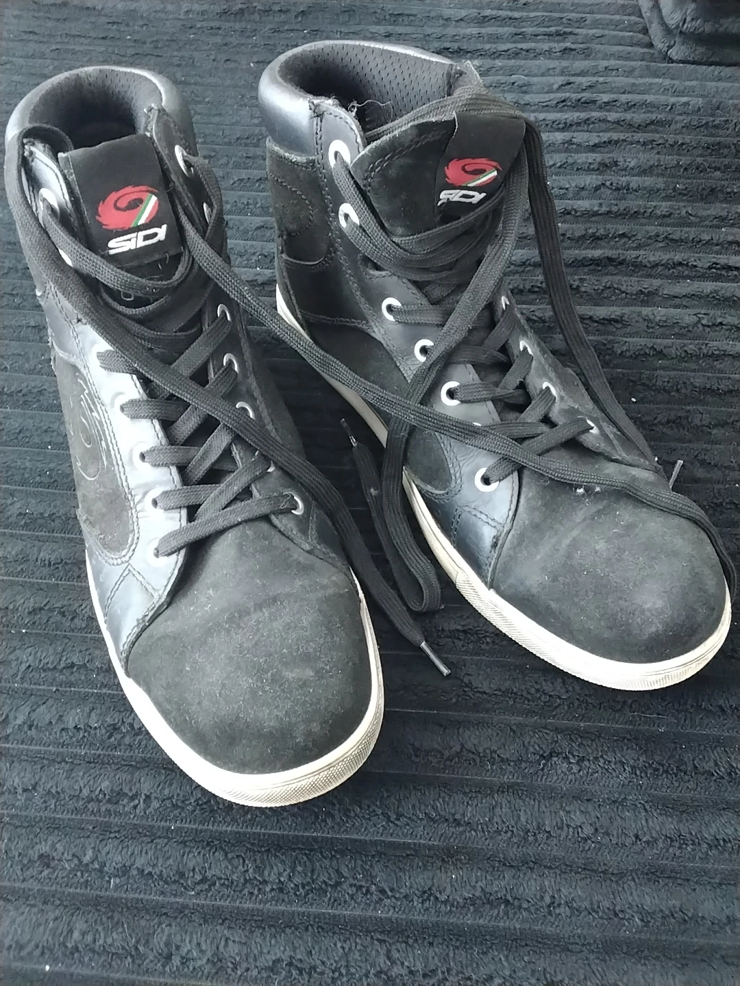 Sidi Black High-Top Motorcycle Boots