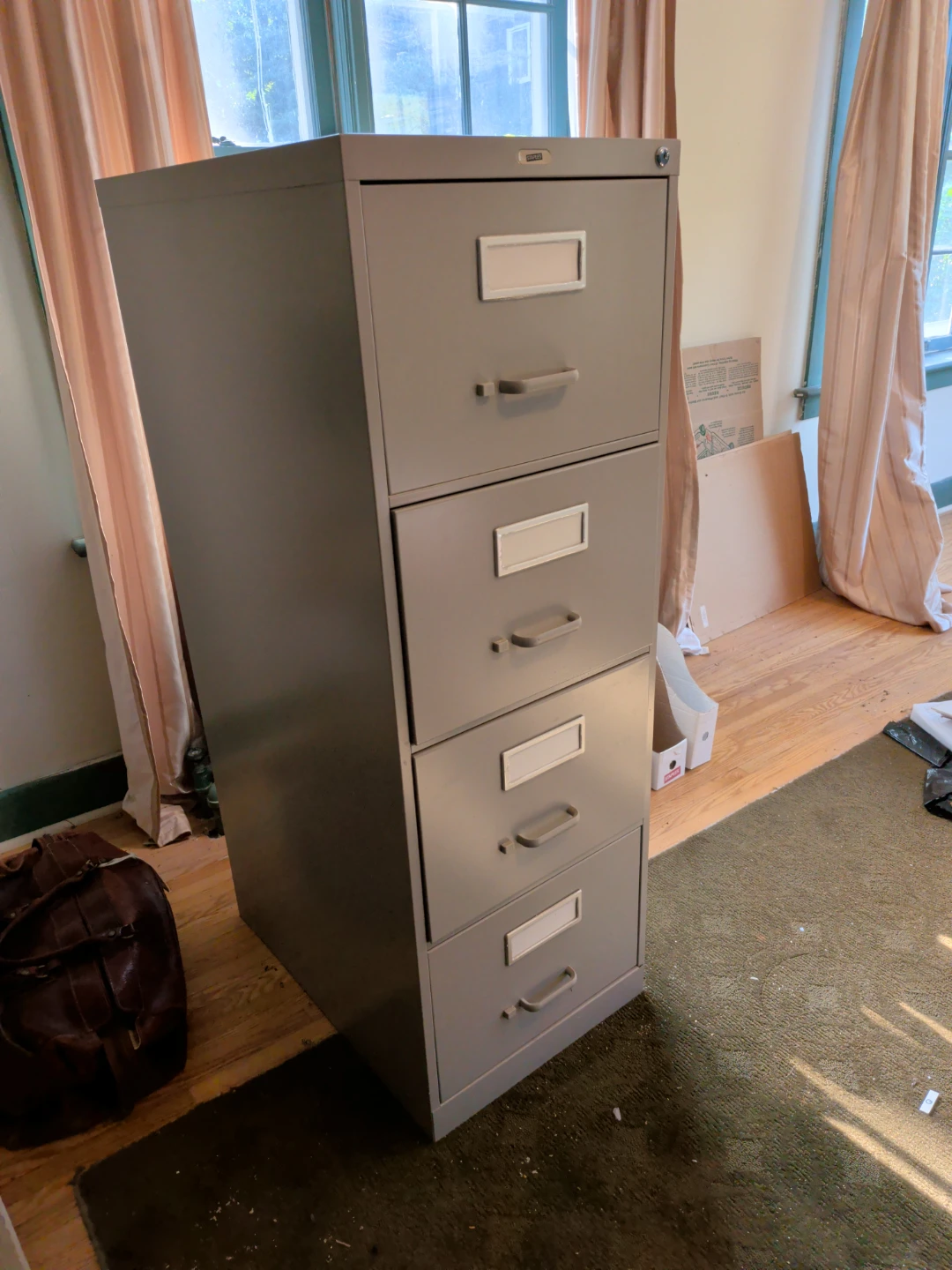 Grey 4-Drawer Metal Filing Cabinet
