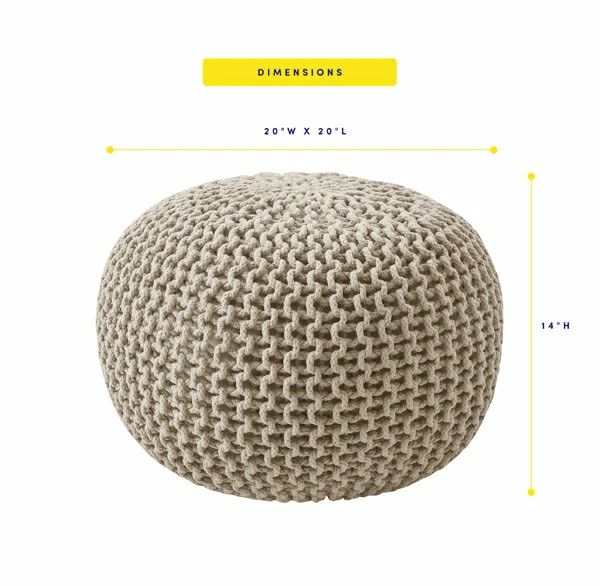 Round Cotton Pouf Foot Stool Ottoman - photo 3
