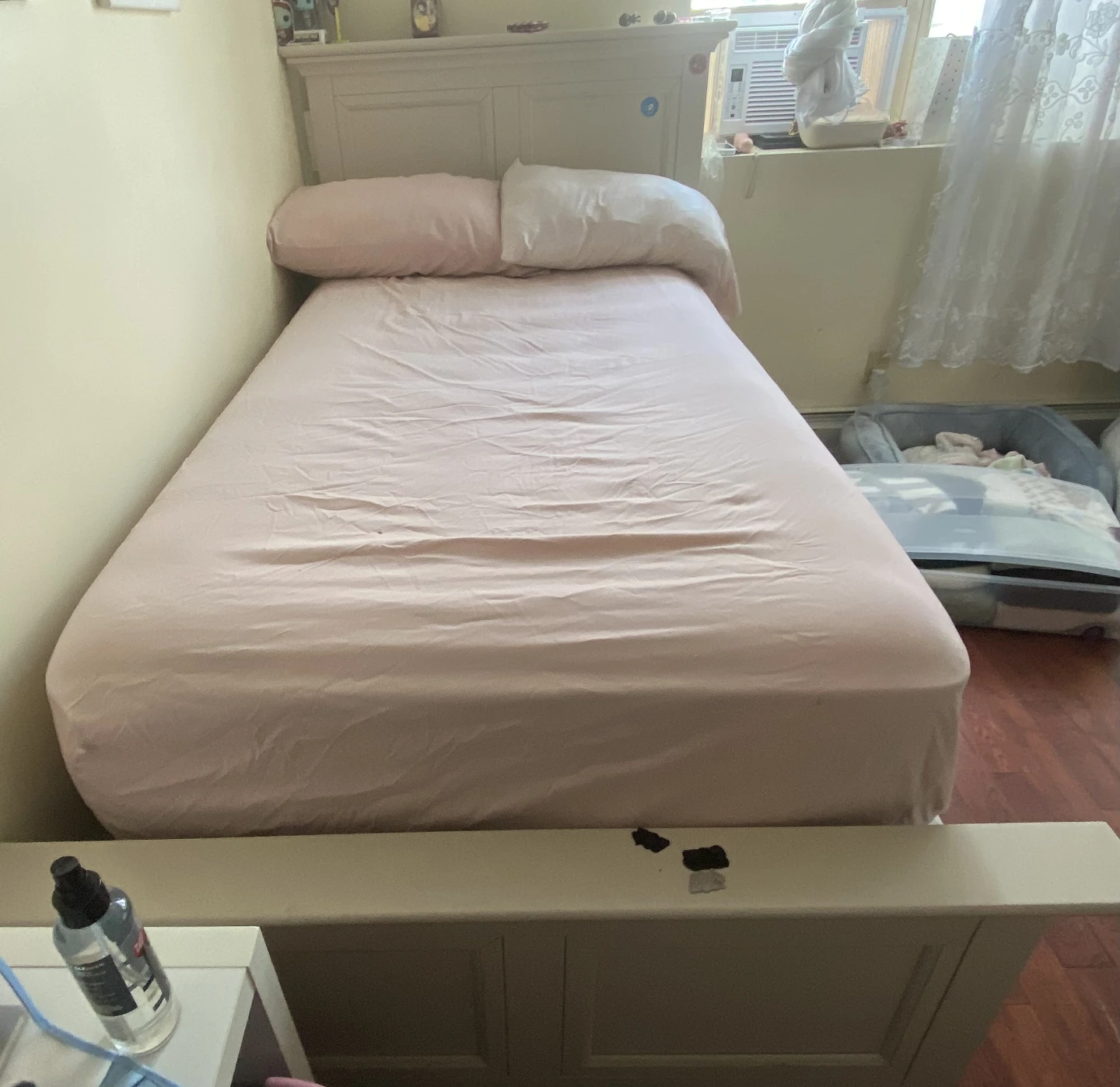 White Twin Bed Frame with Headboard