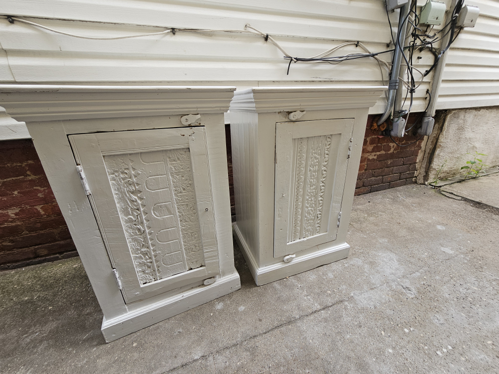 Vintage White Cabinets (Set of 2)