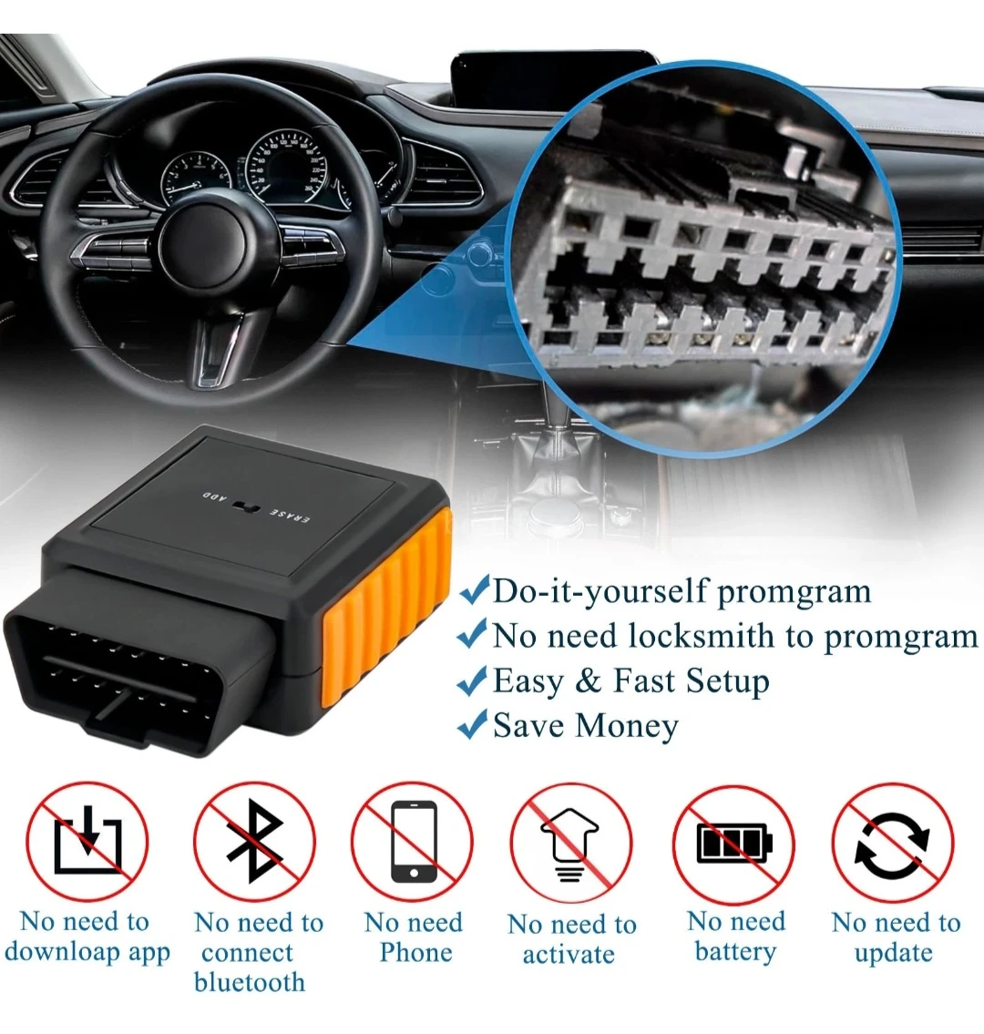 Programmer Tool + Remote Key Fob 3 Button 2007 - 2013 Honda - photo 5
