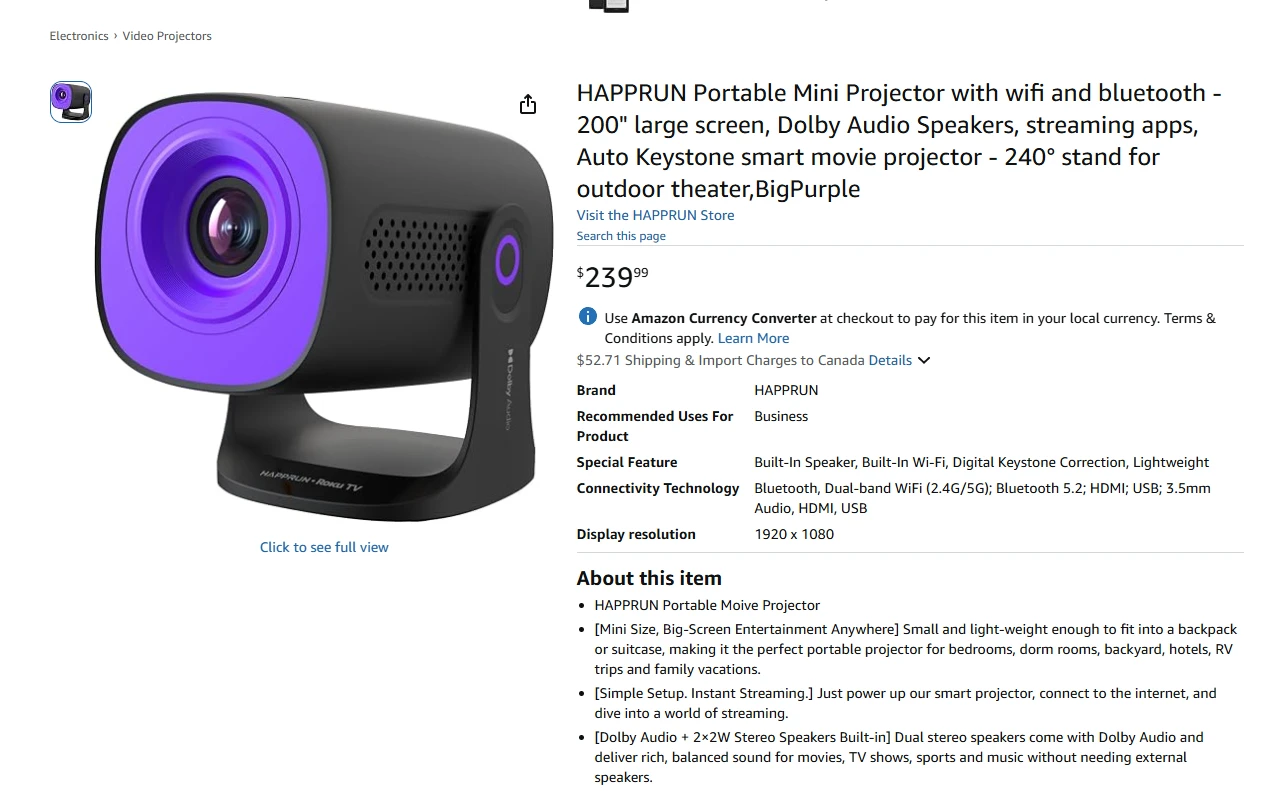 Portable Mini Projector with wifi and bluetooth - photo 2