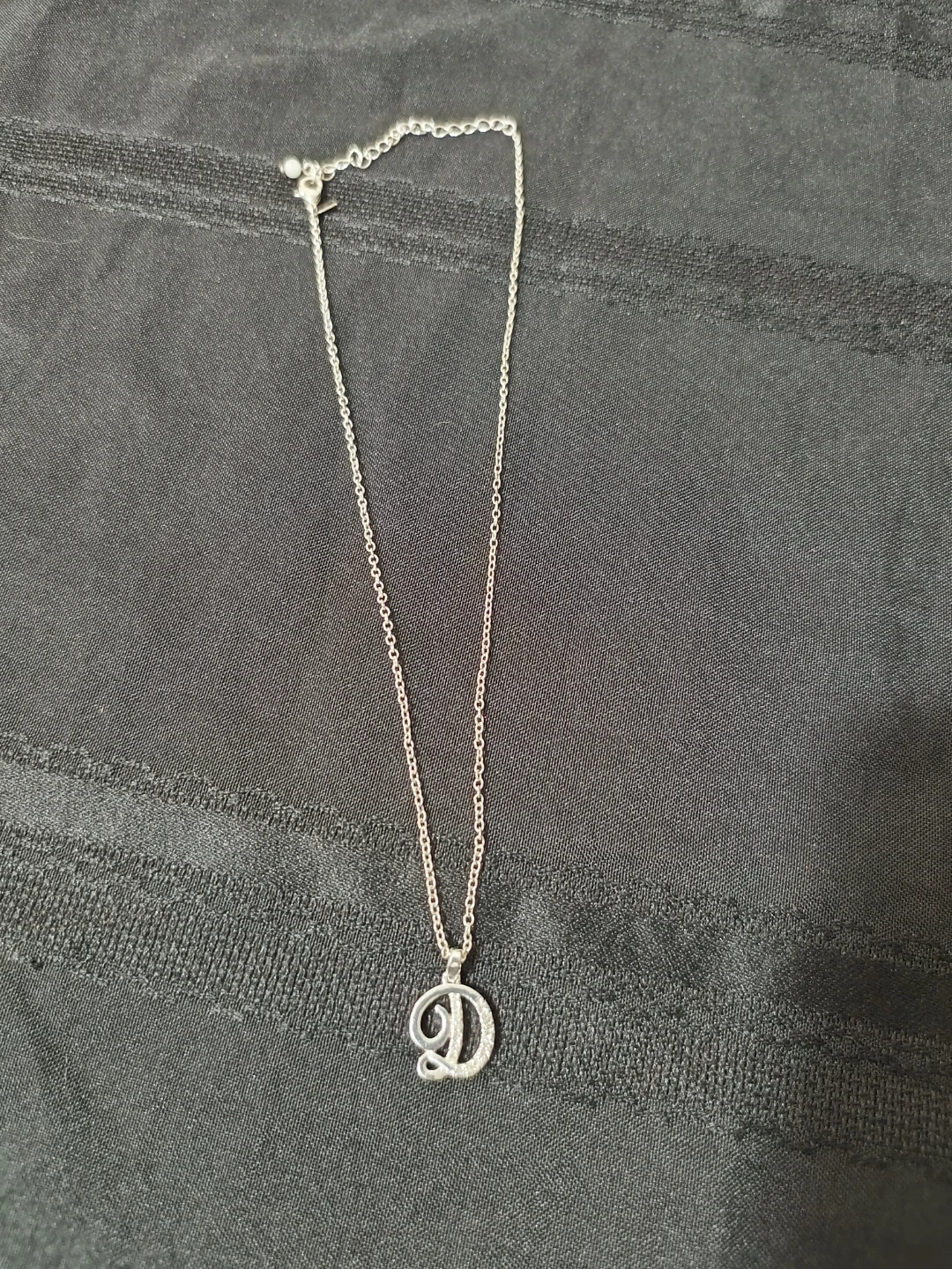 Silver Tone 'D' Initial Pendant Necklace - photo 2