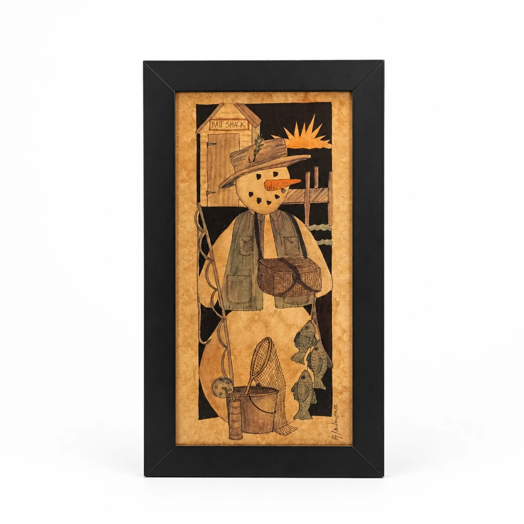 Vintage Jan McPherson Primitive Folk Art Framed - photo 3