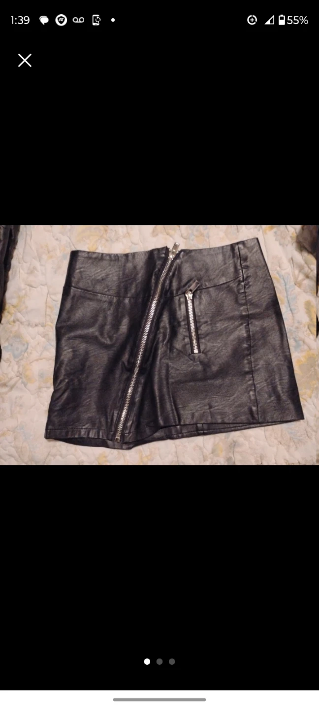 Black Faux Leather Mini Skirt