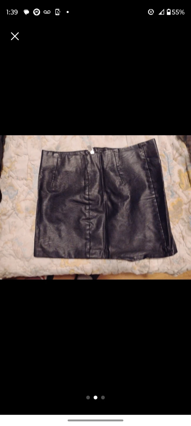 Black Faux Leather Mini Skirt - photo 2
