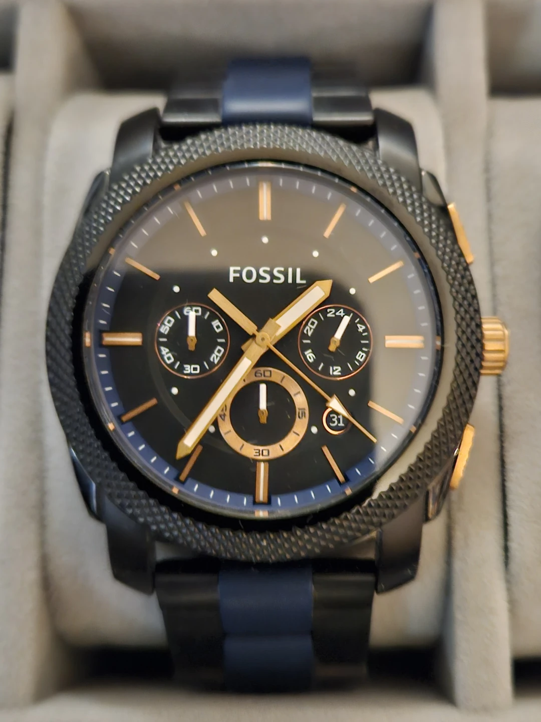 Fossil FS5164 Chronograph Watch - Black & Blue