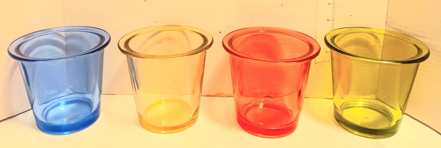 🍬Set of 4 Colorful Glass Votive Candle Holders🍭