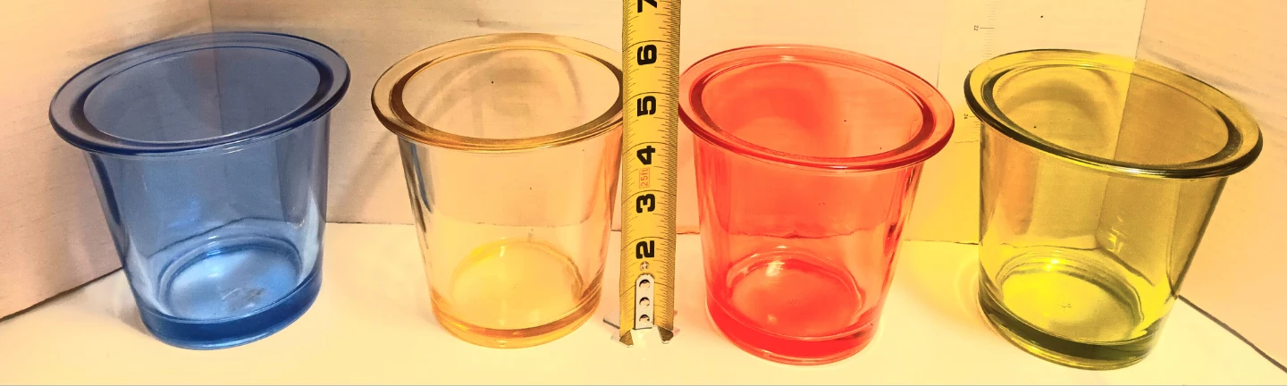 🍬Set of 4 Colorful Glass Votive Candle Holders🍭 - photo 3