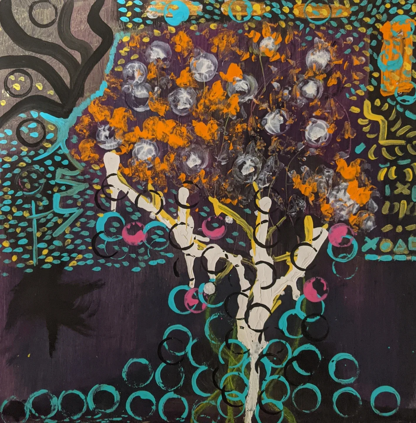 (Blossoms In Water and Space) Abstract Tree Painting