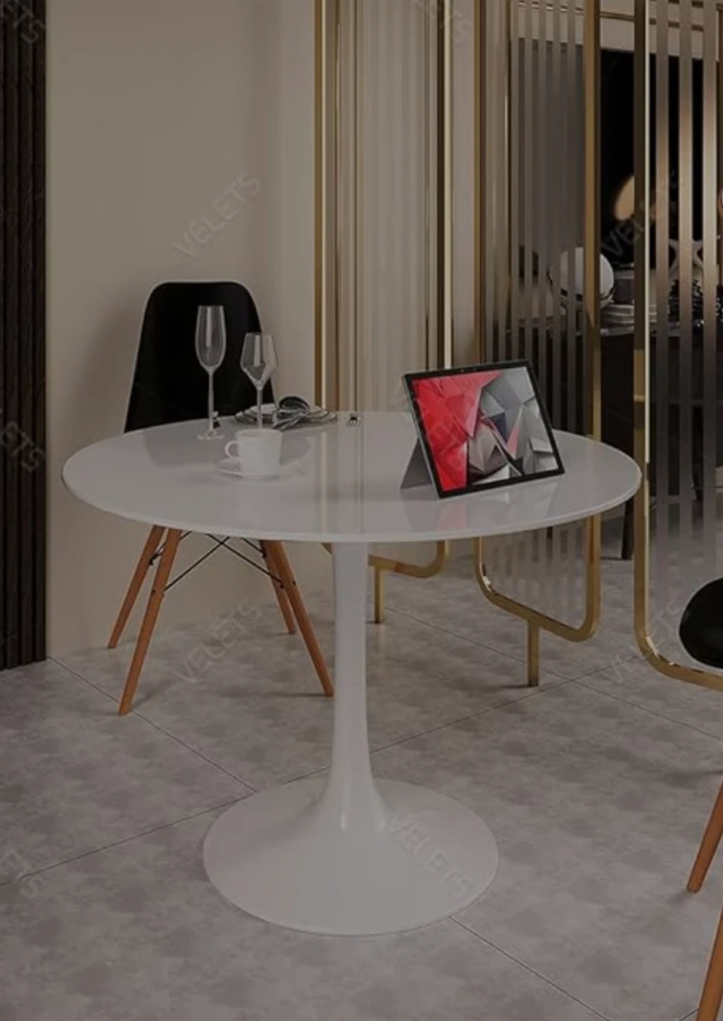 White Round Tulip Dining Table