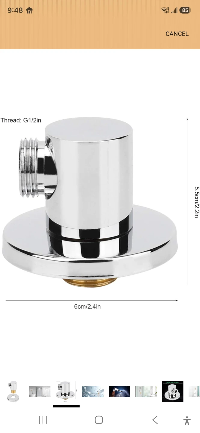 Chrome Shower Bidet Spray Holder T-Valve, 1/2 in. - photo 2