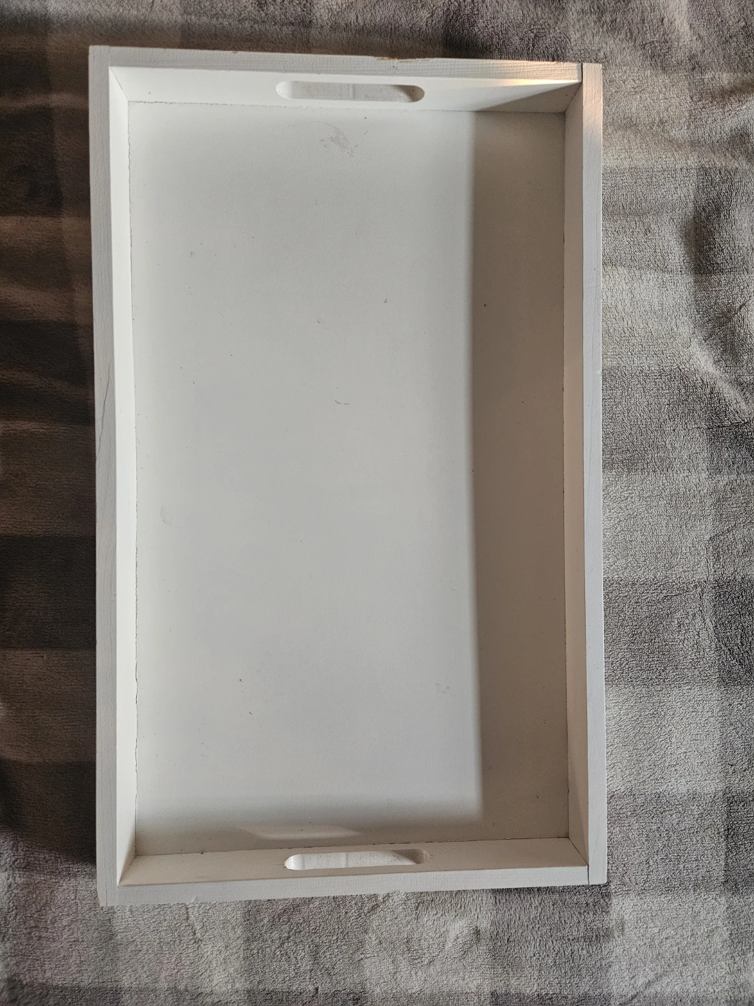 White Decorative Serving Tray with Handles