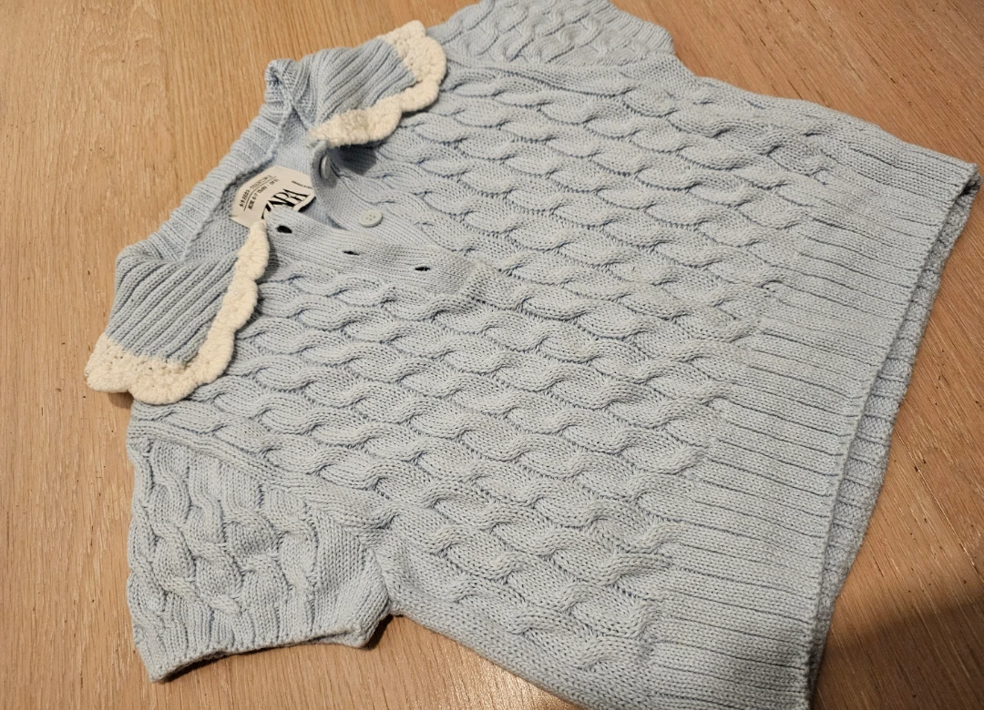 Baby Girl Zara Blue Cable Knit Sweater