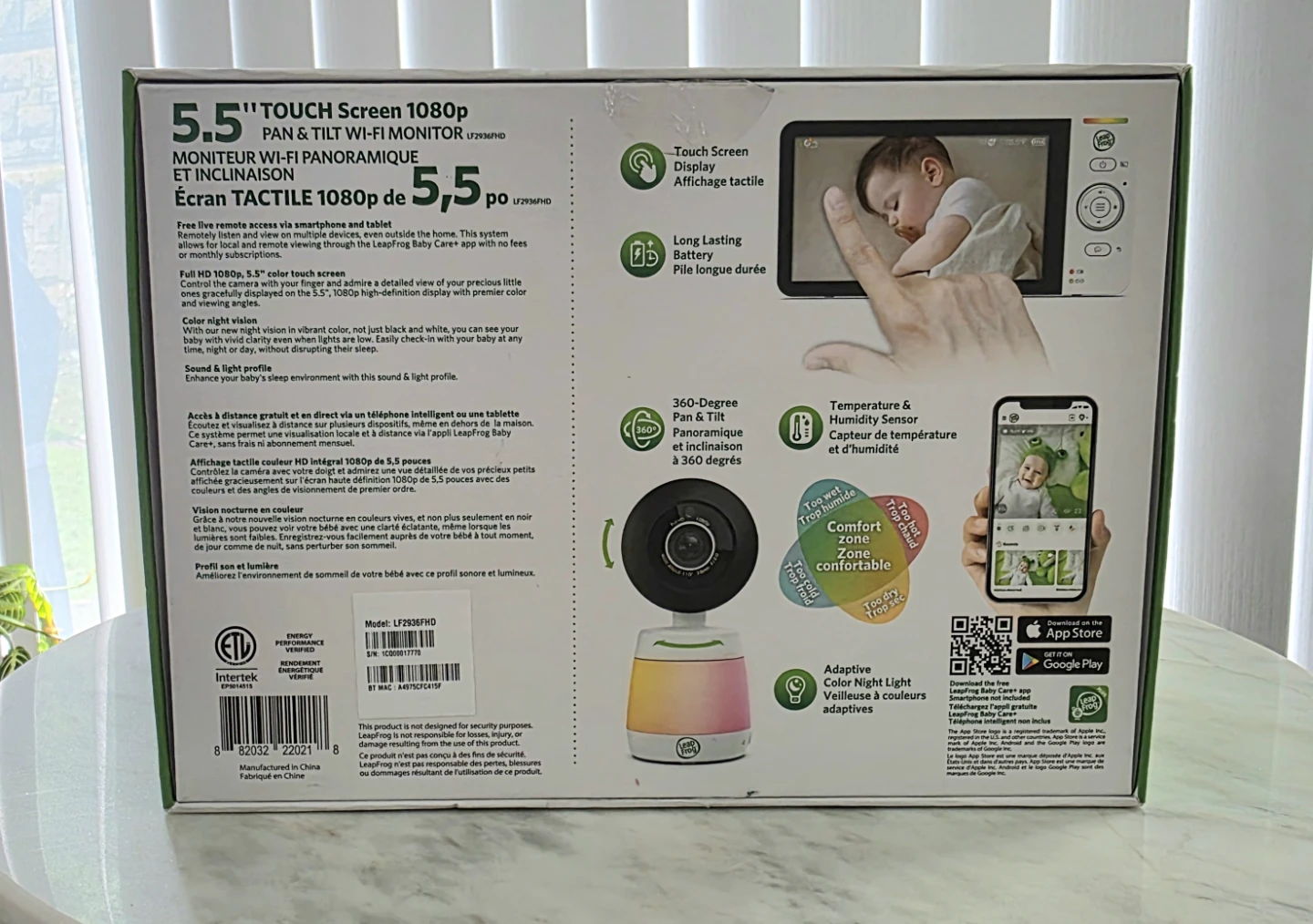 Leap Frog 5.5" Touch Screen 1080p Wi-Fi Baby Monitor - photo 2