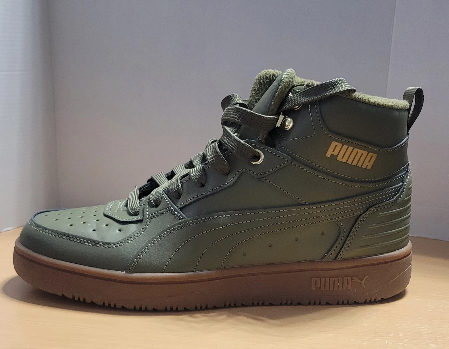 Puma High Top Sneakers - Olive Green Size 10.5 - photo 4