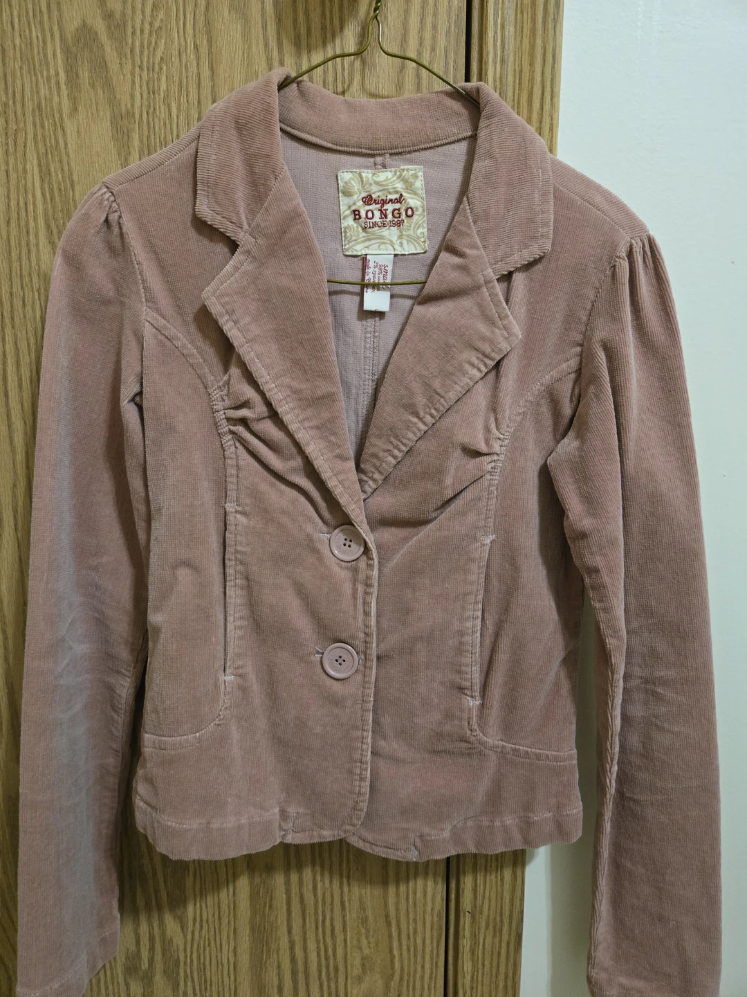 Bongo Pink Corduroy Jacket Size Small
