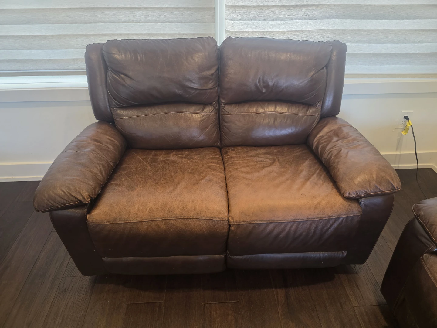 Brown Leather Power Reclining Sofa & Loveseat Set - photo 3