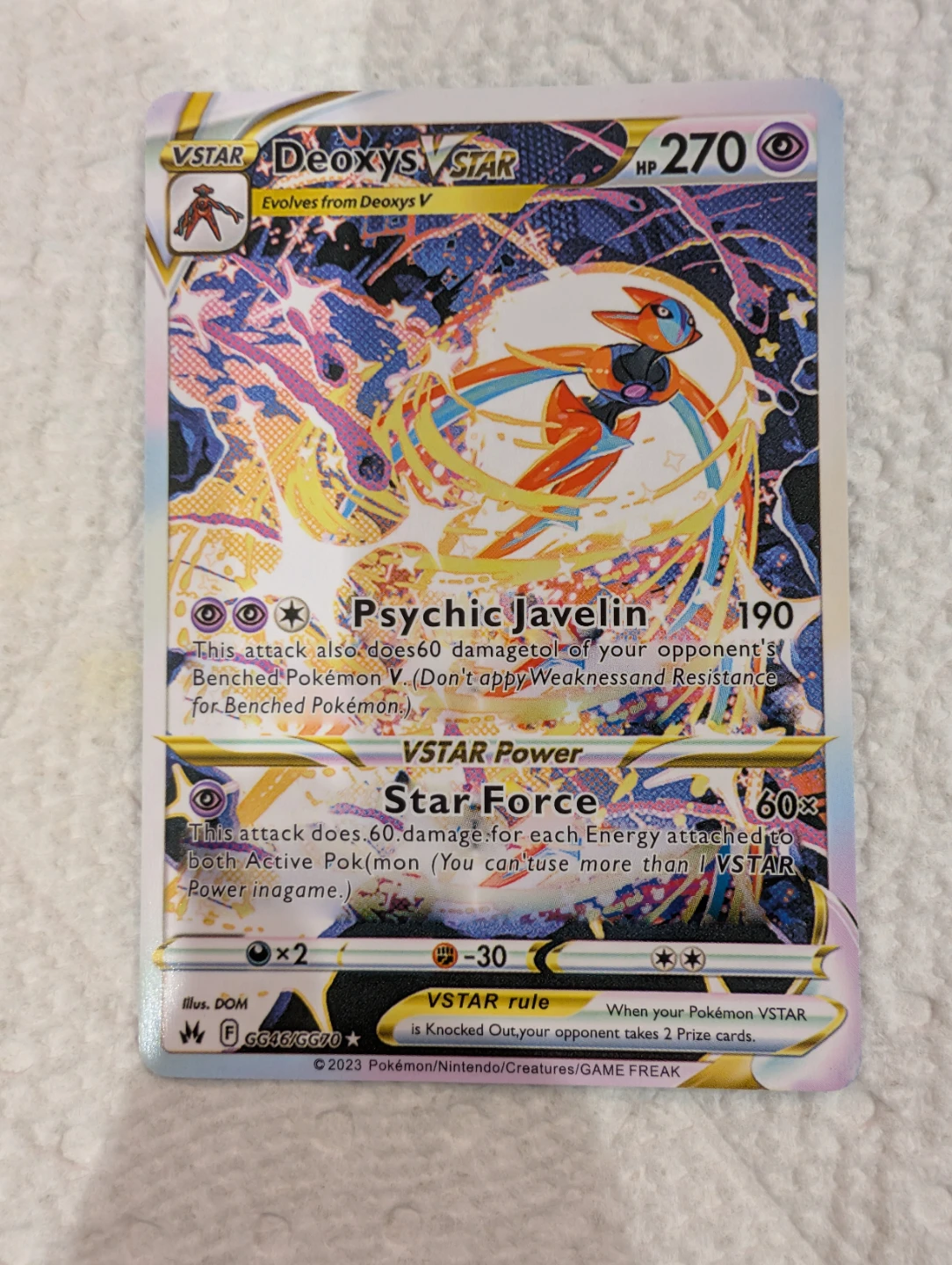 Pokemon VSTAR Deoxys  SWSH : Crown Zenith Galarian Gallery - photo 4