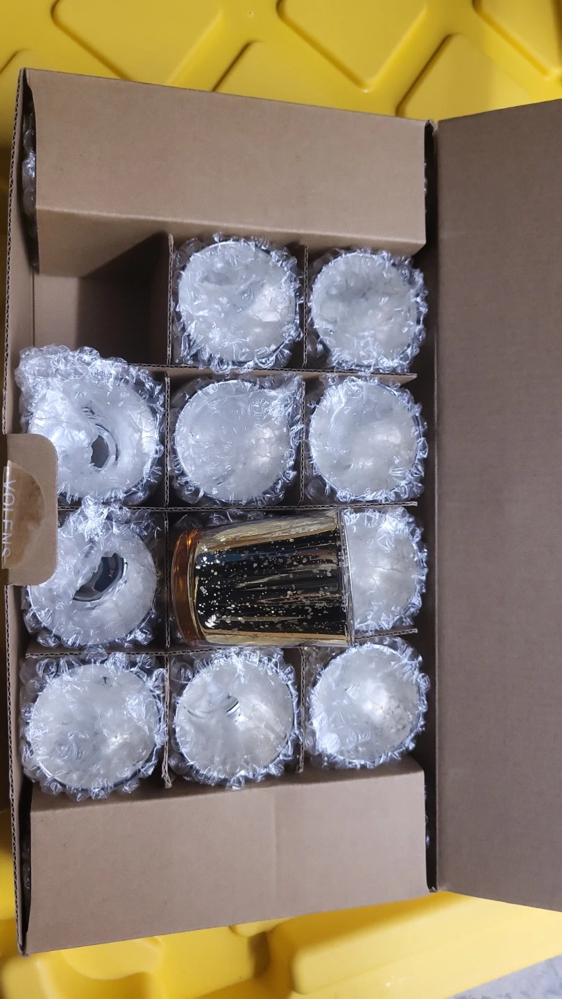 Gold Speckled Glass Votive Holders - String light included - photo 2
