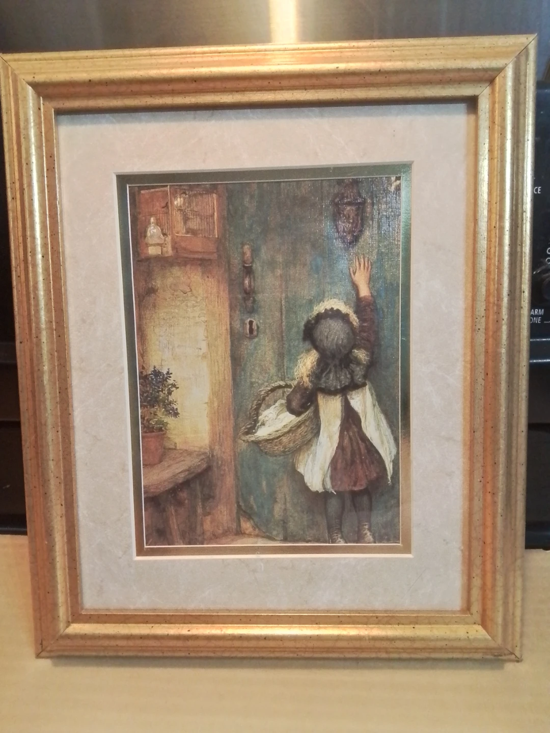 Vintage Arthur Hopkins "The Visitor" Framed Canvas-Style Art