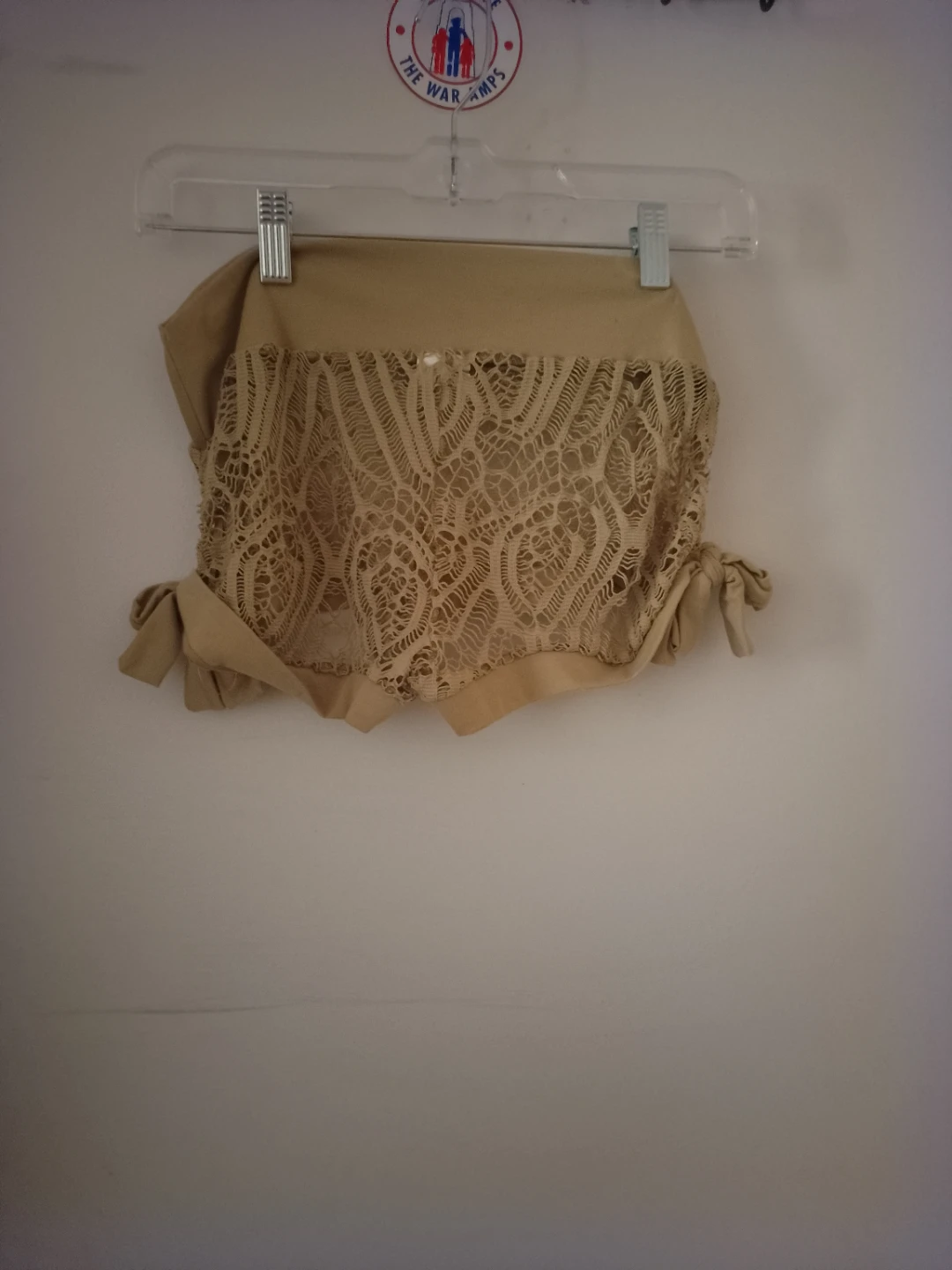 Tan Lace Detailed Shorts