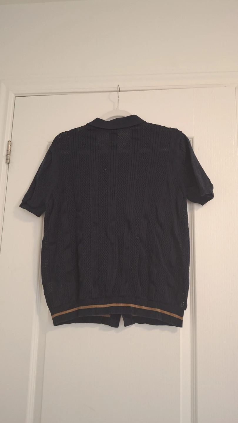 Navy Knit Polo Shirt - Size S - photo 2