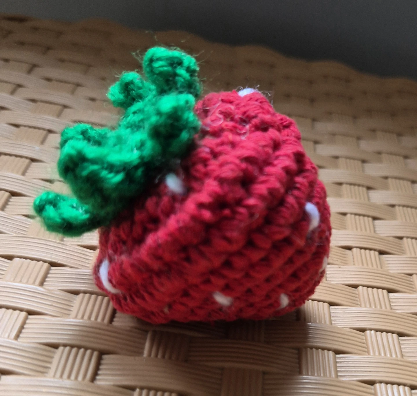 Crocheted Strawberry Keychain Charm - photo 5