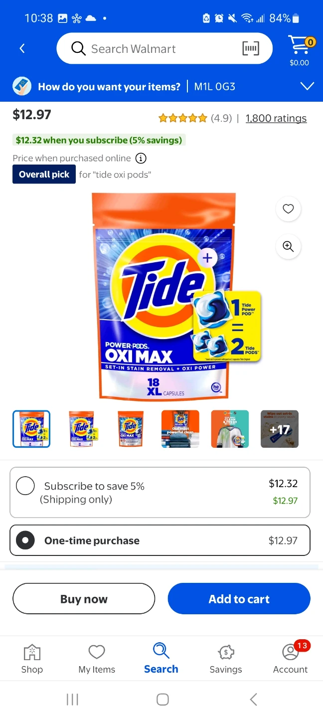 Tide Power PODS Oxi Max 18 XL Capsules