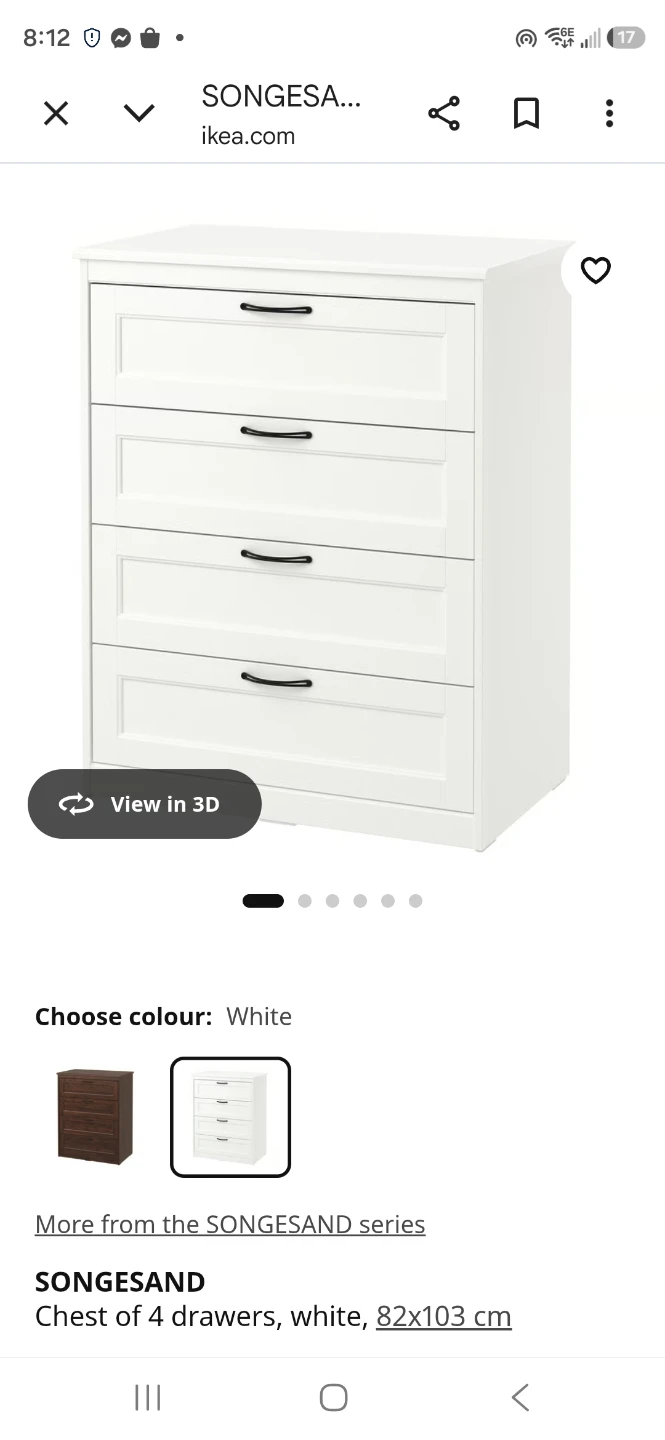 IKEA SONGESAND 4-drawer chest, white - photo 3