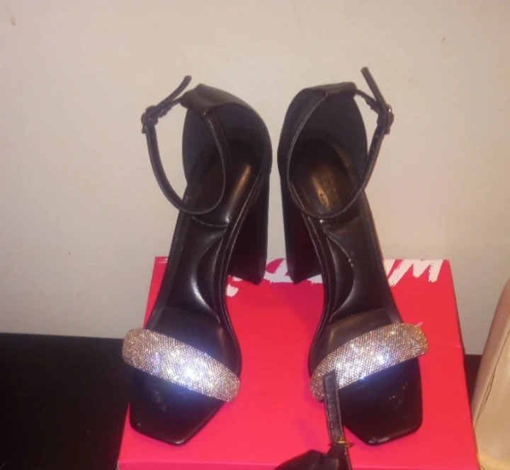 Black Sparkle Block Heels - photo 3