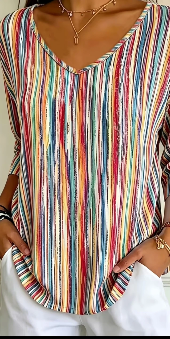BRAND NEW Women's Striped 3/4 Sleeve Top