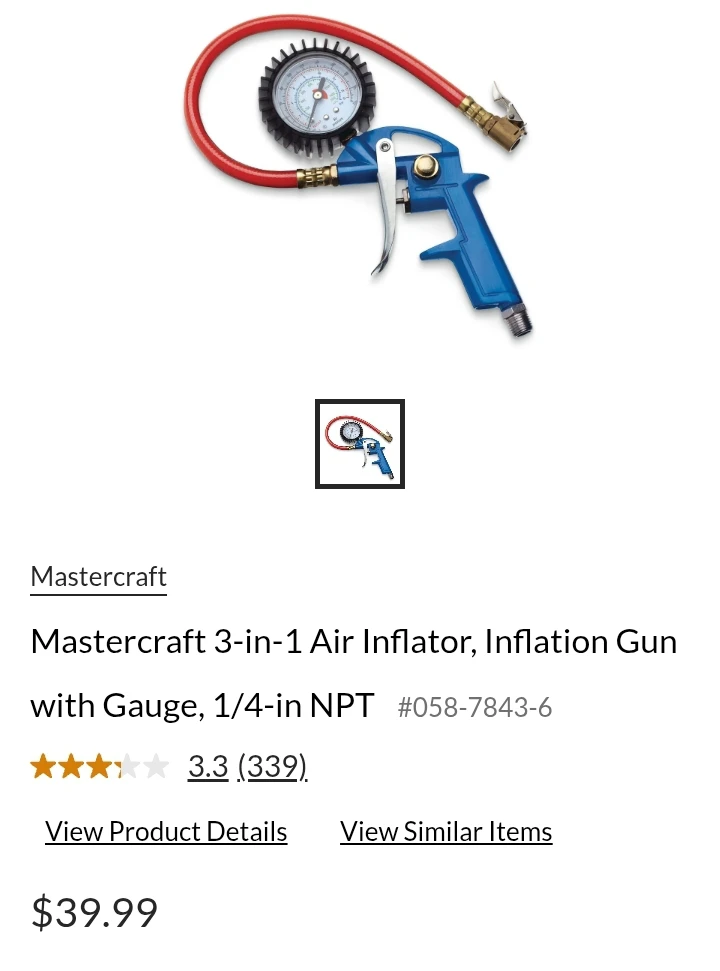 (BRAND NEW) 3-in-1 Air Inflator, Inflation Gun with Gauge, - photo 3