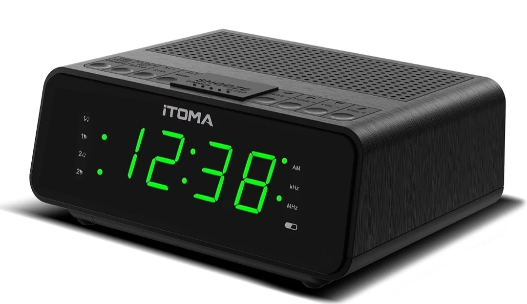AM/FM Digital Alarm Clock Radio - Jade Green LED - photo 5