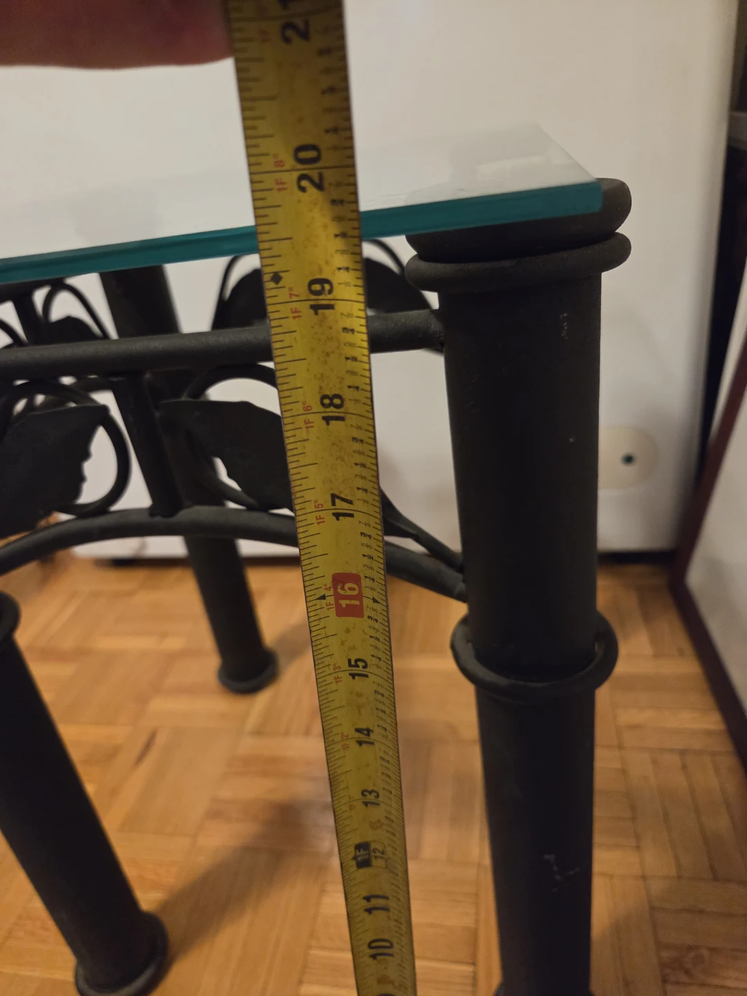 Glass Top End Table with Metal Base - photo 2