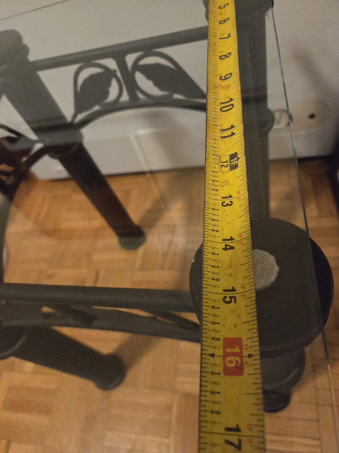 Glass Top End Table with Metal Base - photo 3