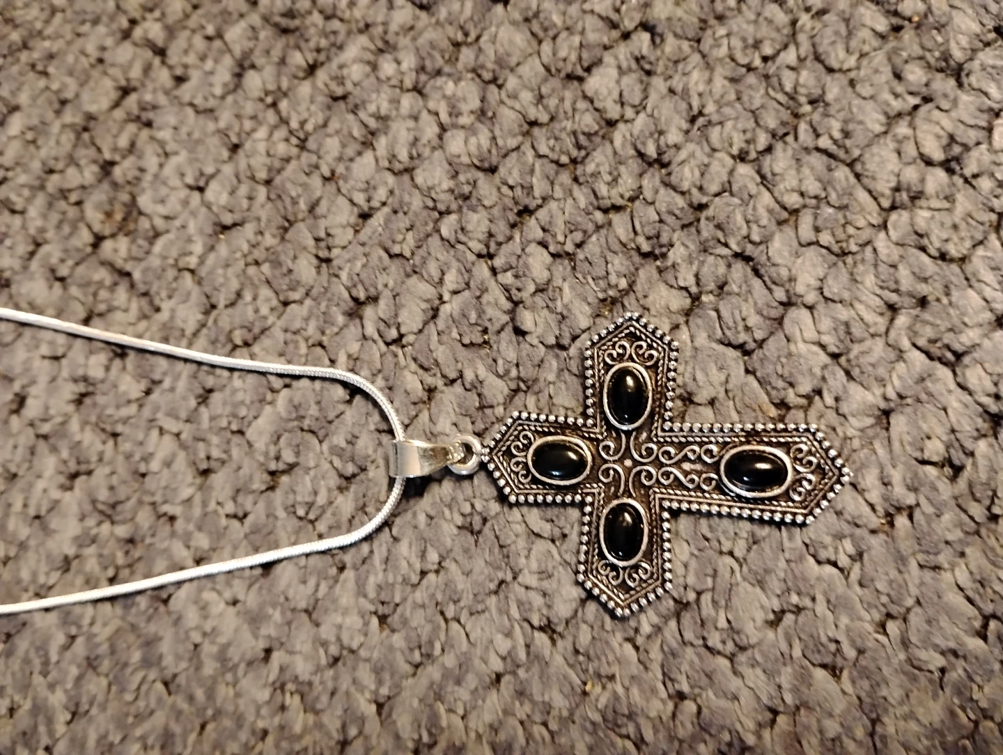 Sterling Silver Onyx Cross - photo 2