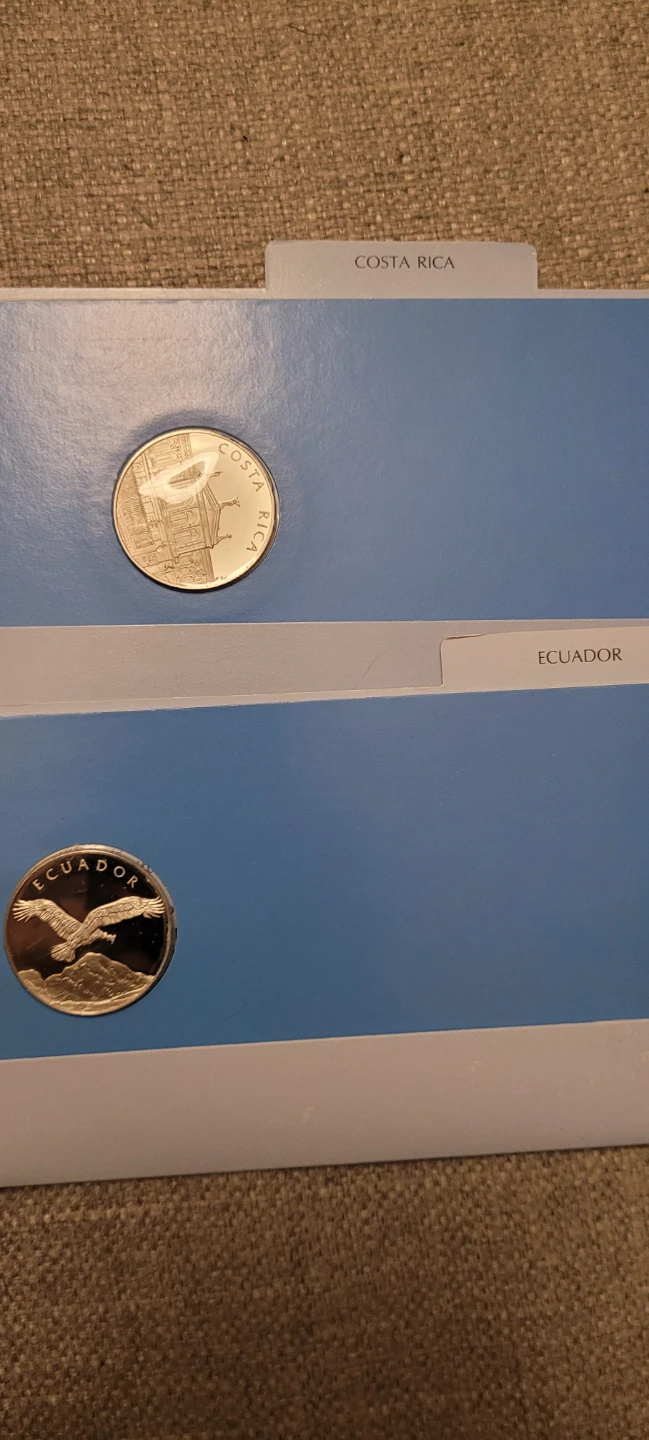 Costa Rica & Ecuador Sterling Silver Medals