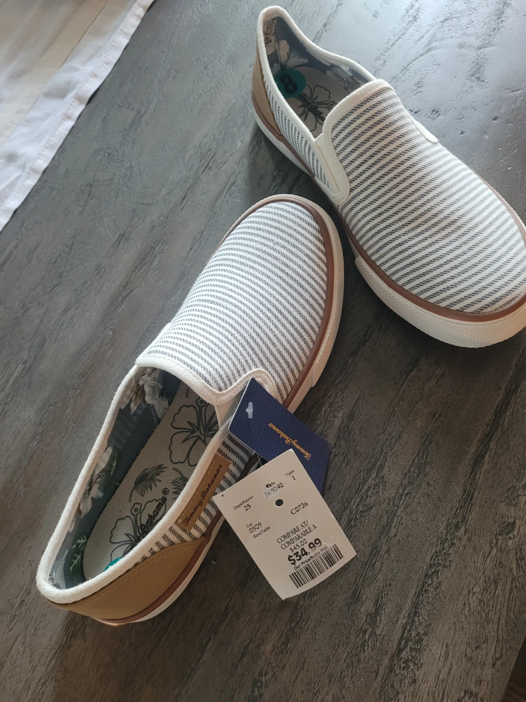 Tommy Bahama Striped Slip-On Shoes Size 8 - photo 2