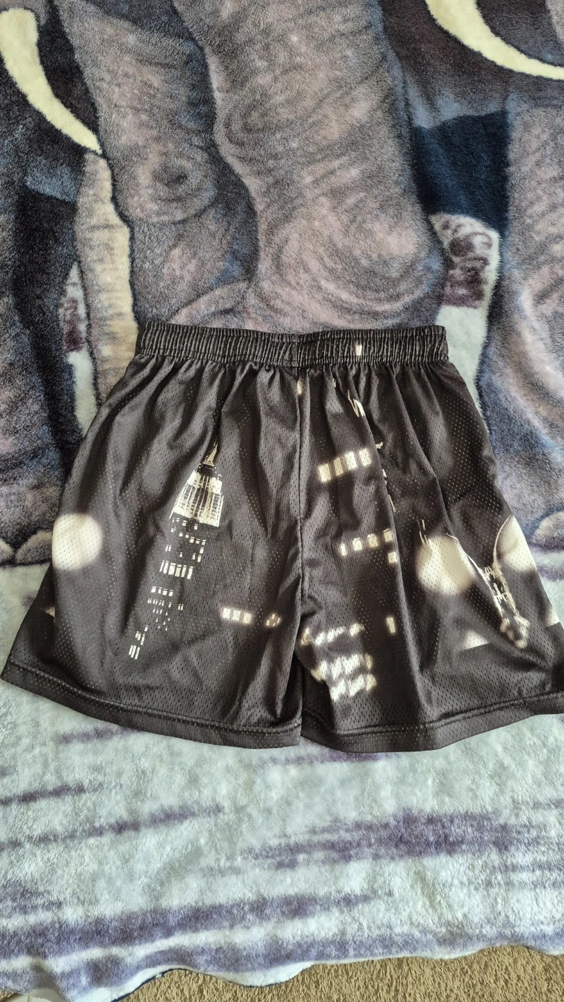 Eric Emanuel EE Mesh Shorts Size M Black Cityscape Print - photo 2