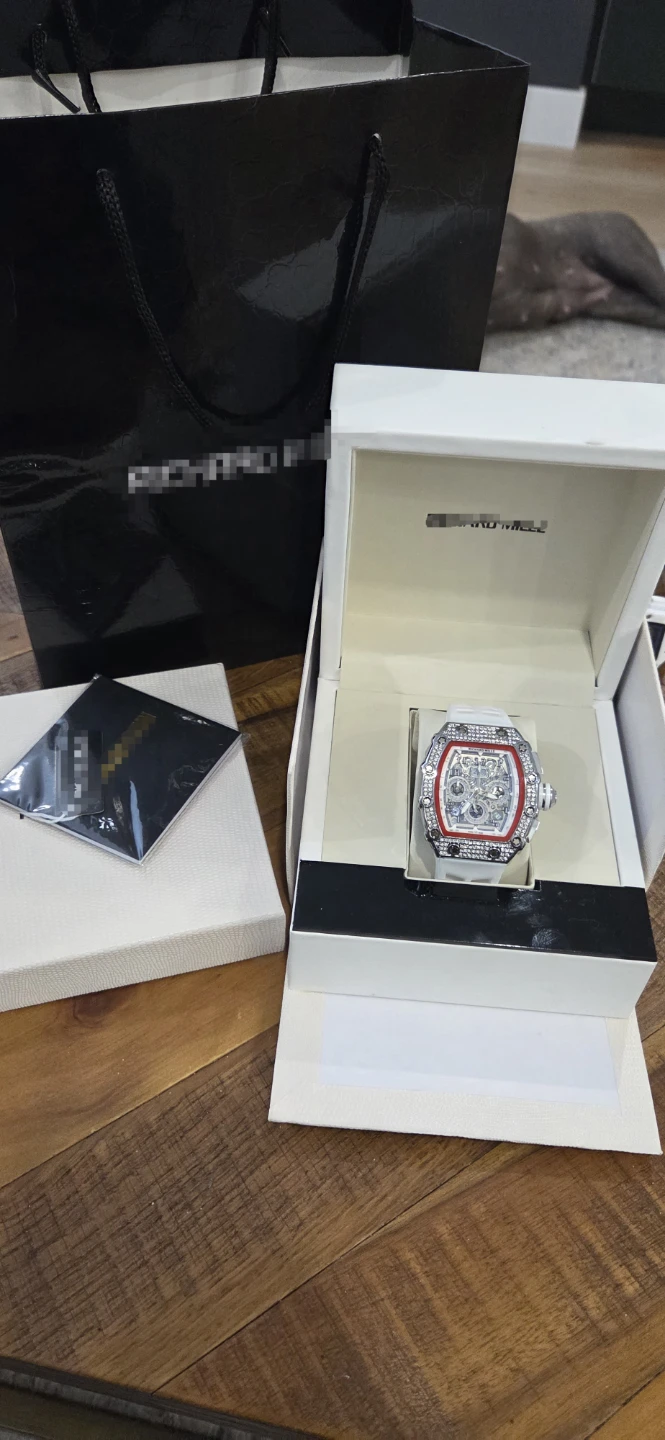 Luxury Style Watch – Iced Out White & Red