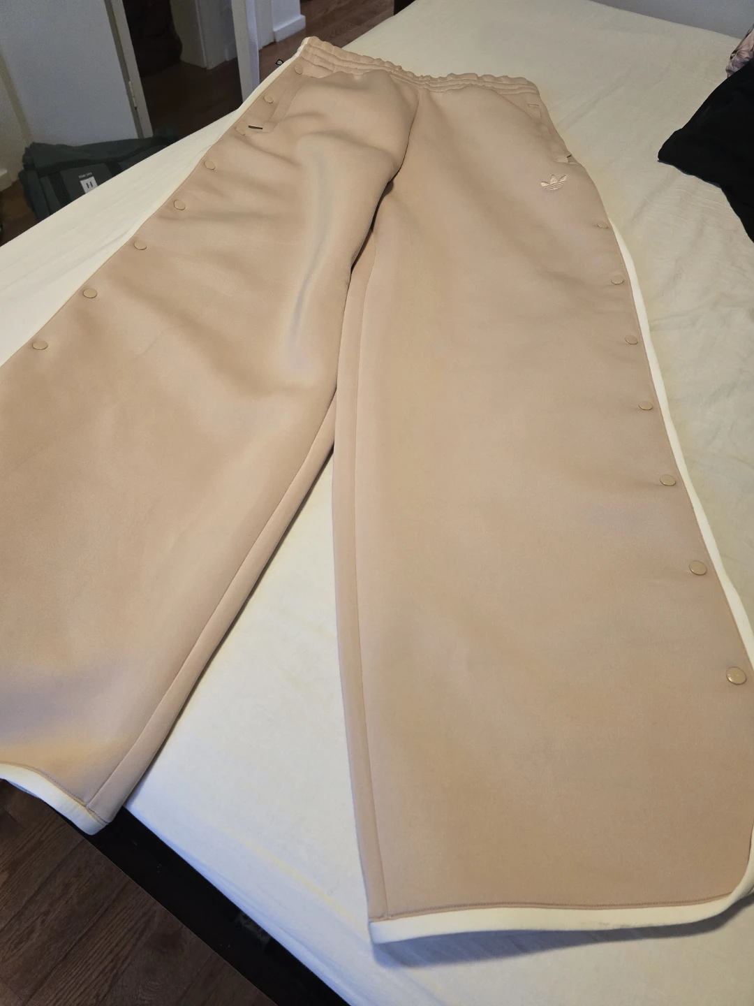 Adidas Beige Adibreak Wide Leg Snap Pants