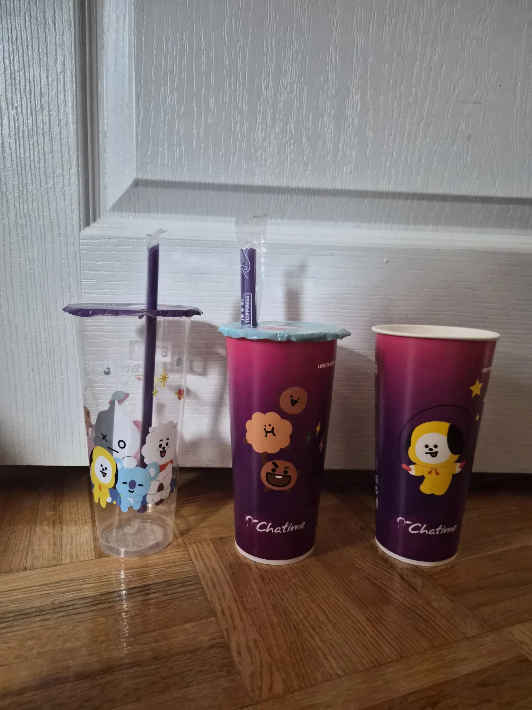 Collectable Chatime BT21 Cups with Straws