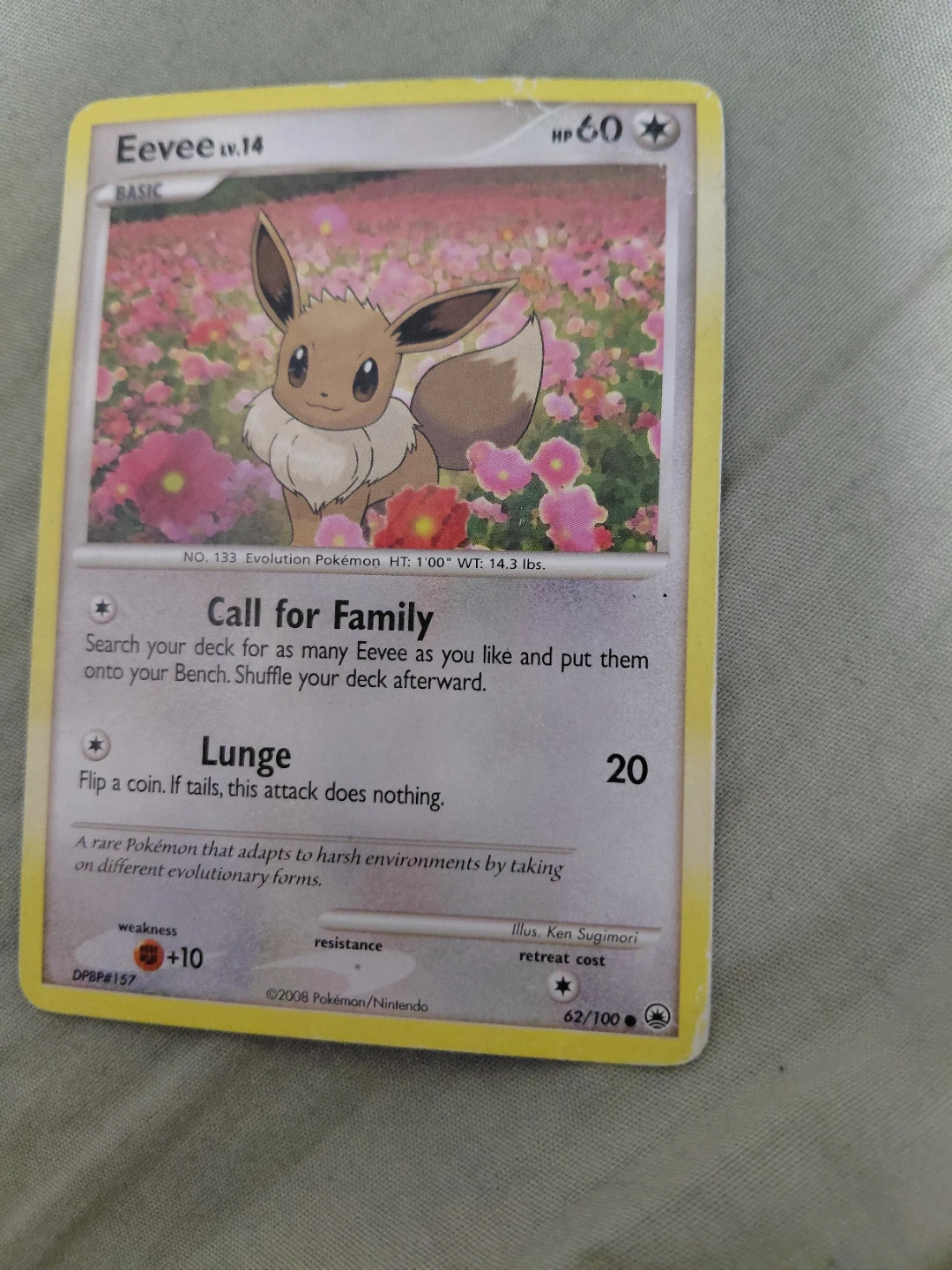 Pokemon Eevee LV.14 Trading Card - photo 2