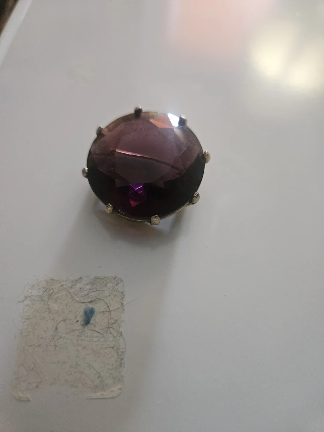 Vintage Mid-century 1950-60s Purple Gemstone Brooch Pin