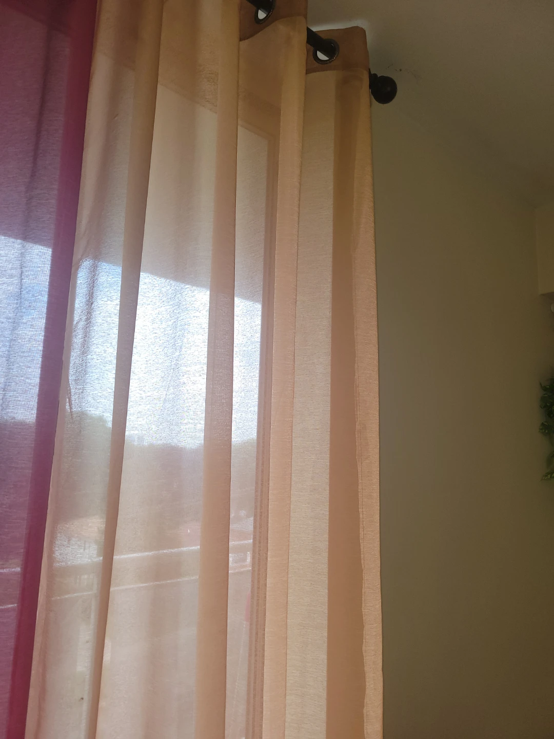 2 Semi Sheer Curtain Panels- Gold