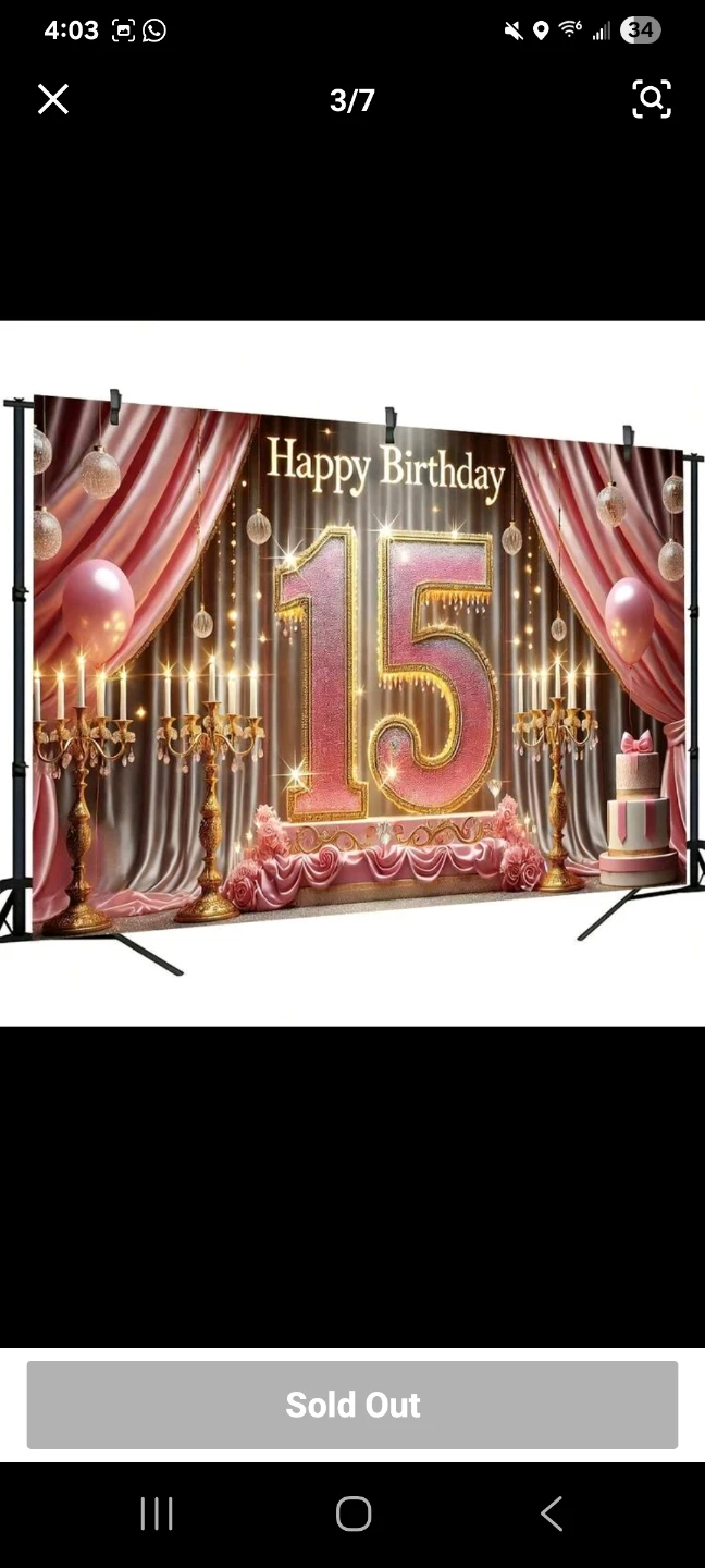 Happy Birthday "15" Photo Backdrop - photo 2