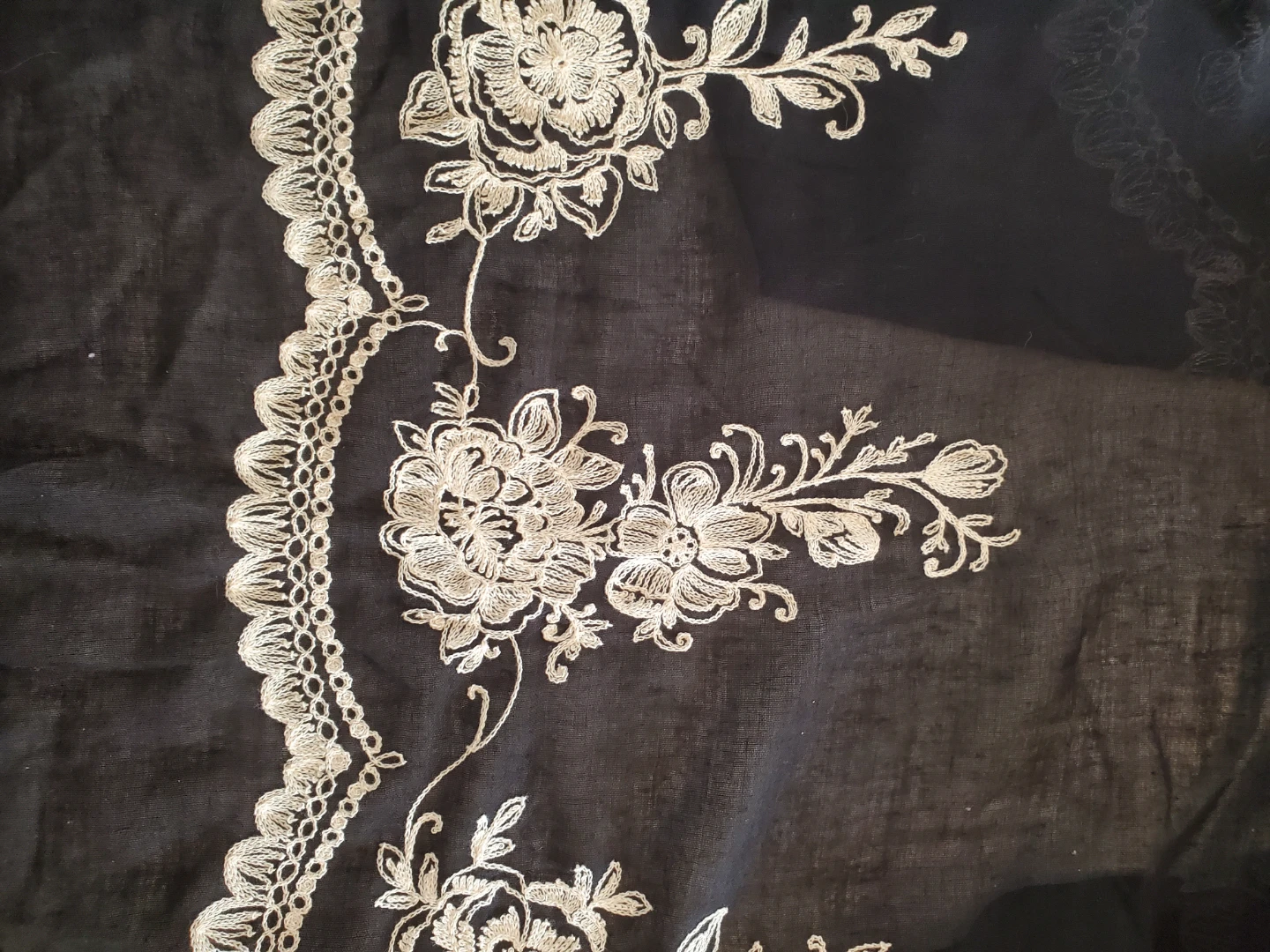 One Size Black Embroidered Kimono - photo 4
